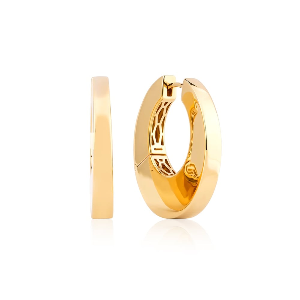14 Ayar Modern Oval Taşsız Küpe