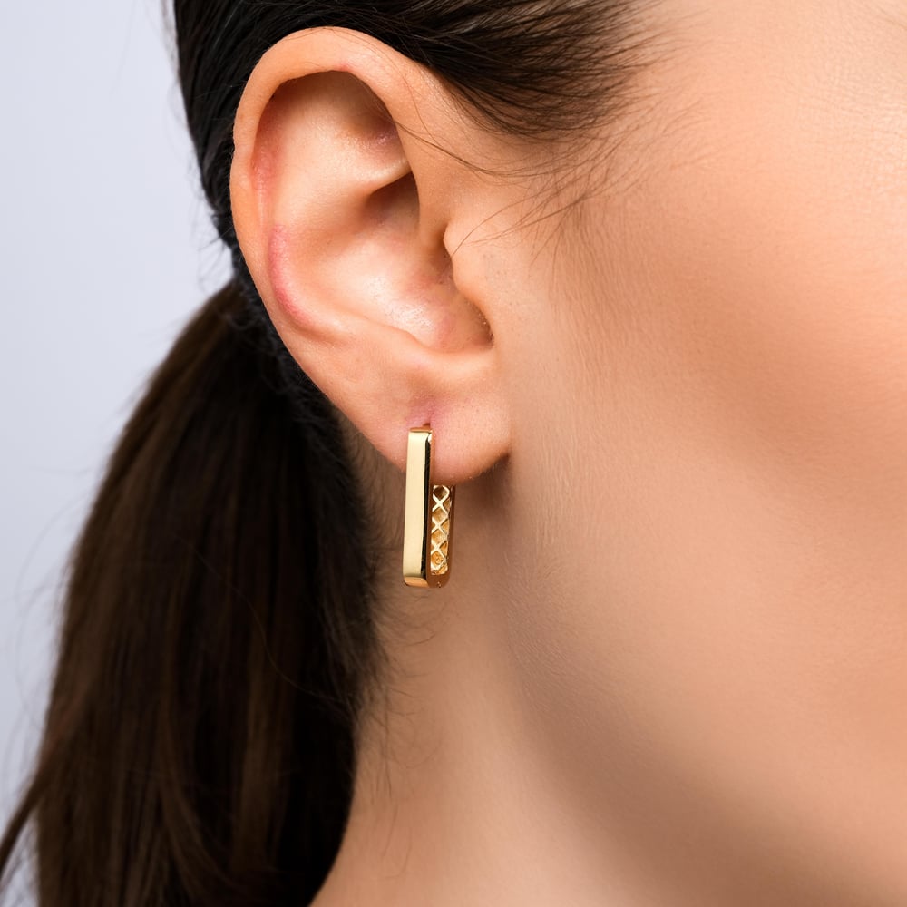 14 Ayar 20mm Taşsız Küpe