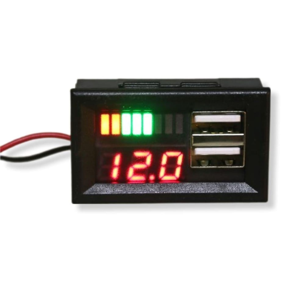12V Akü Voltmetresi USB Çıkışlı