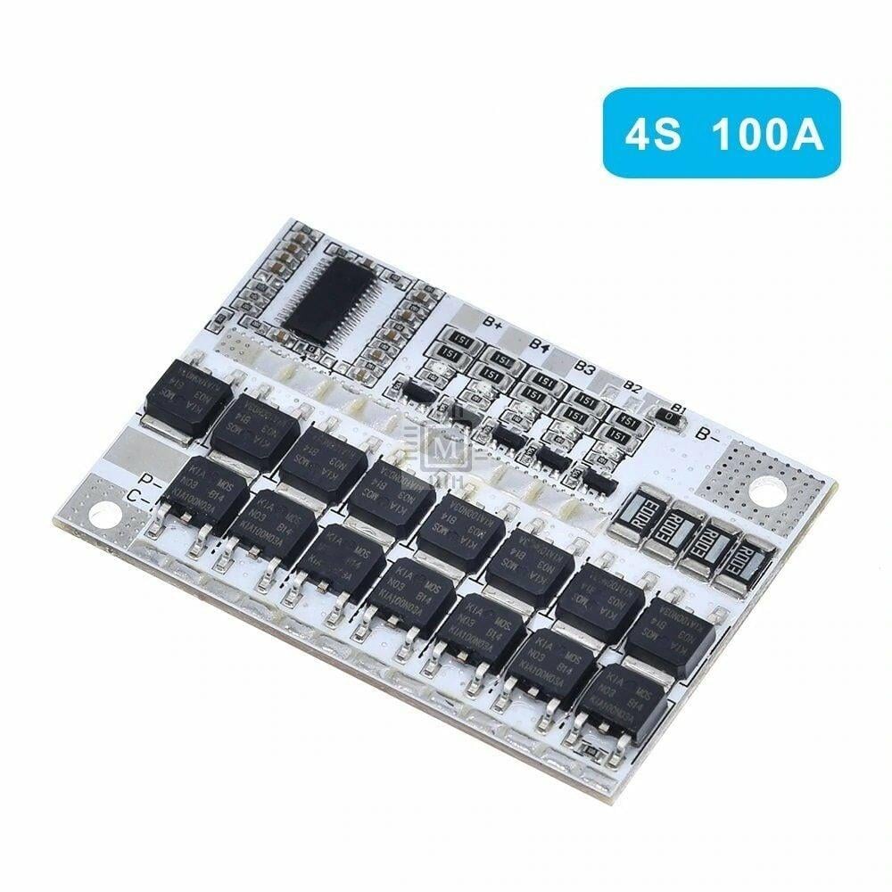 4S 100A 16.8V Balanslı Lityum Batarya BMS (Beyaz PCB)