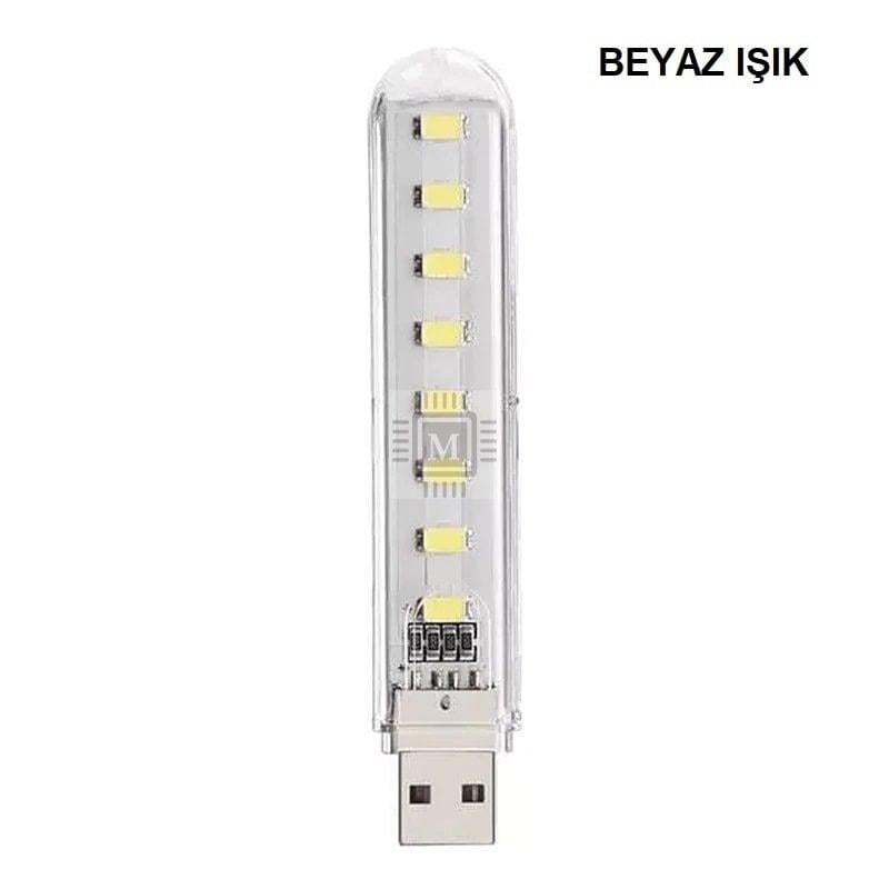 MELTIS 8 LEDLİ USB LED STICK AYDINLATMA - Beyaz Işık
