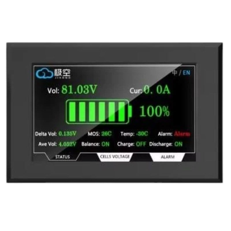JK BMS 4.3'' LCD Dokunmatik Ekran - Uzatma Kablolu ve Butonlu