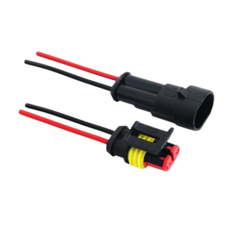 2 Pin Kablolu Su Geçirmez Konnektör Takımı