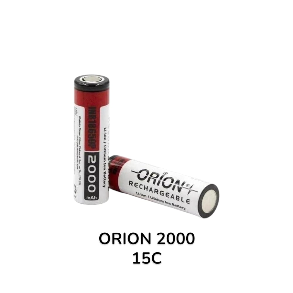 Orion 18650P 3.7V 2000 mAh 15C Şarj Edilebilir Li-ion Pil