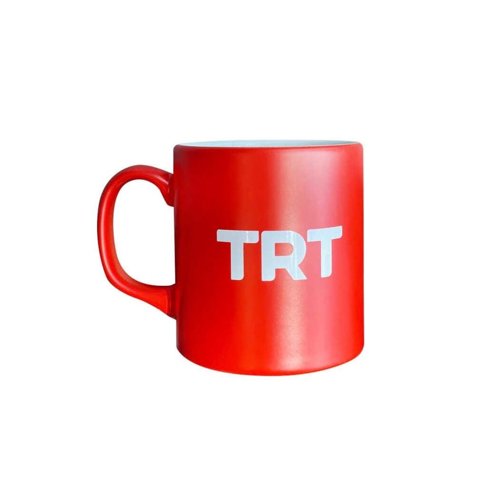 TRT Logolu Kırmızı Kupa Bardak