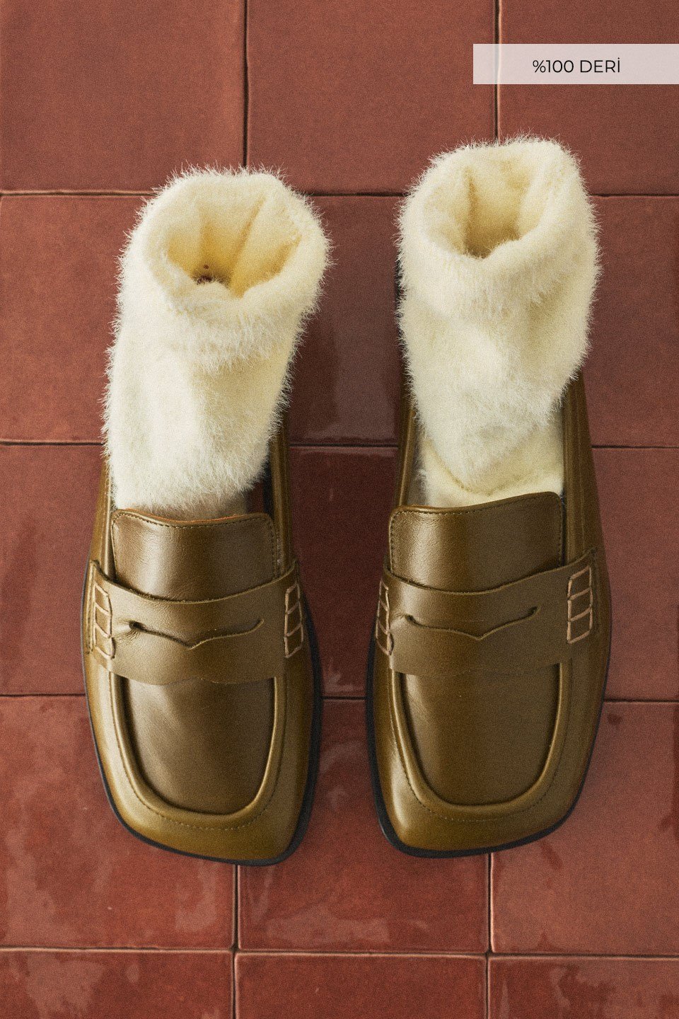 Yeşil Klasik Deri Loafer