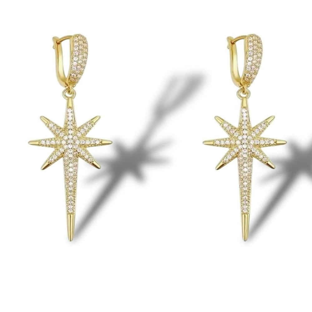 14K Gold Renk Apm Kutup Yıldızı Küpe