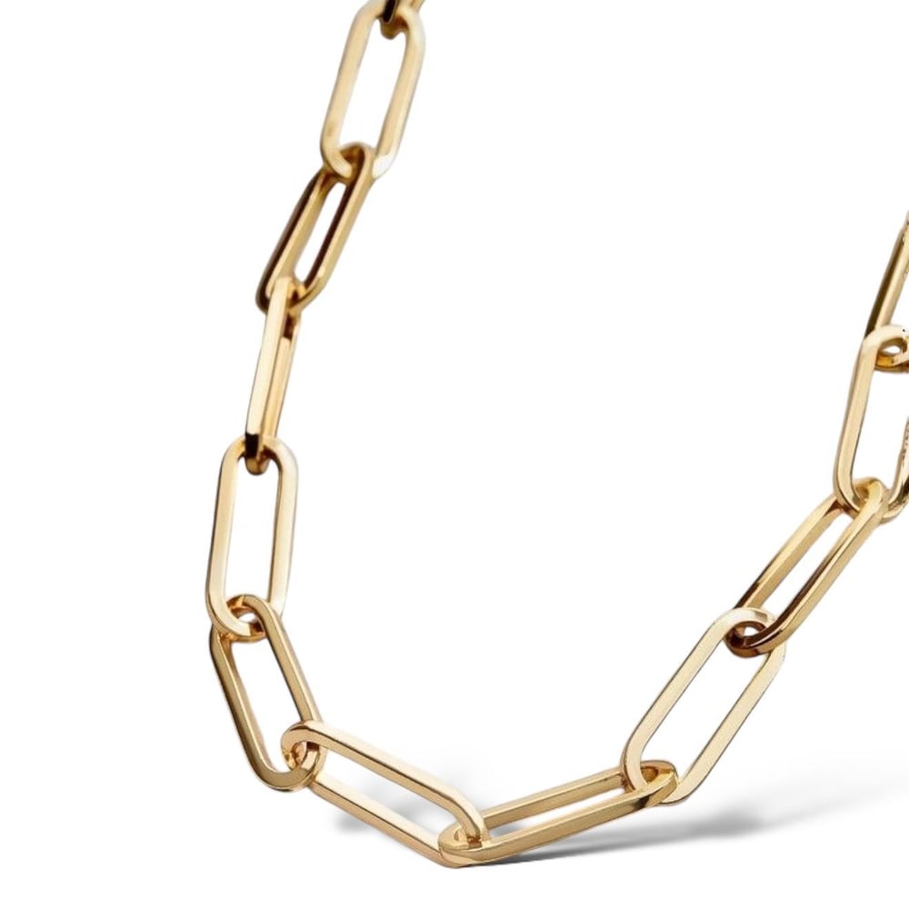 14K Gold Renk İri Ataç Zincir Kolye