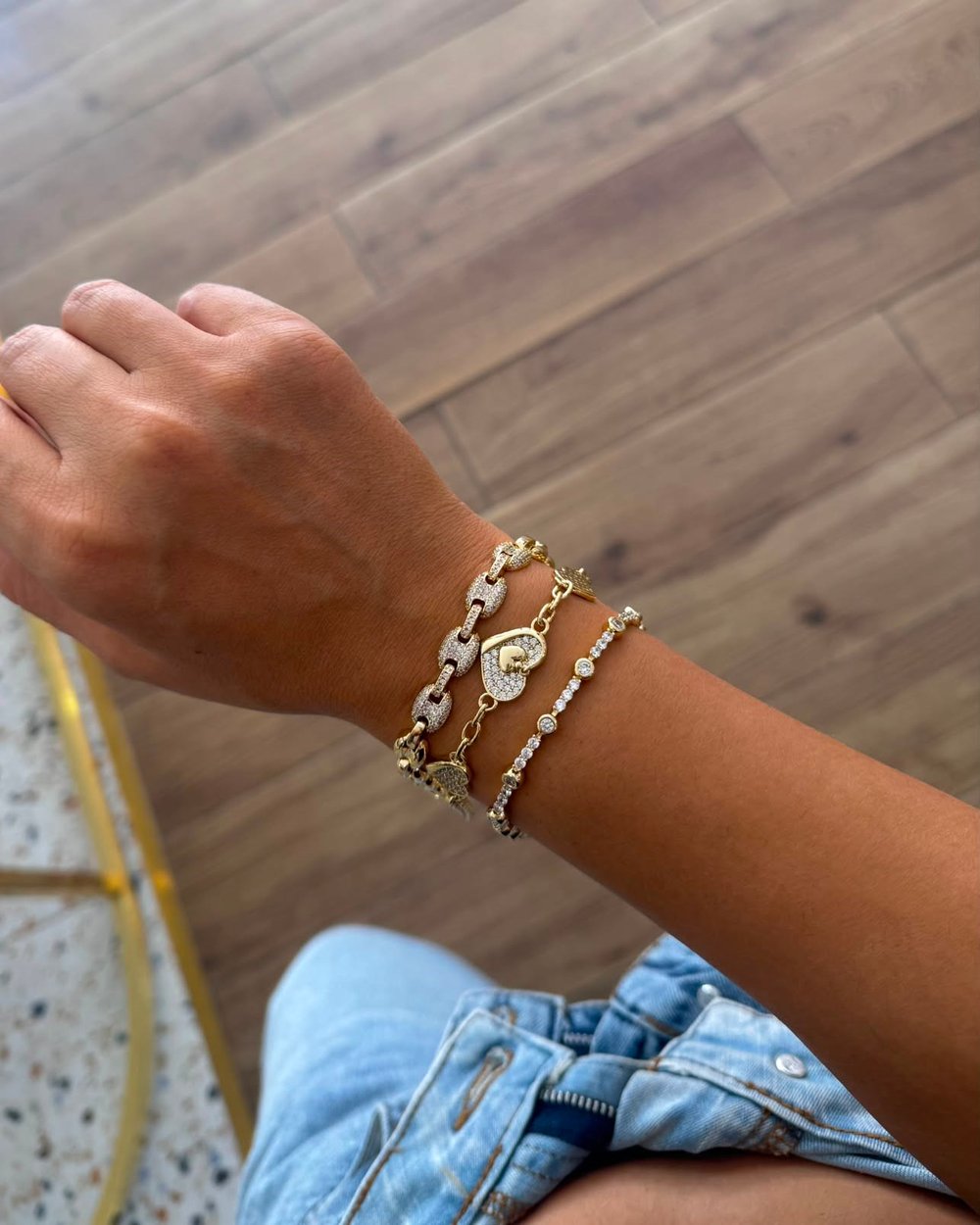 14k Altın Kaplama Kalp Taşlı Kalp Künye