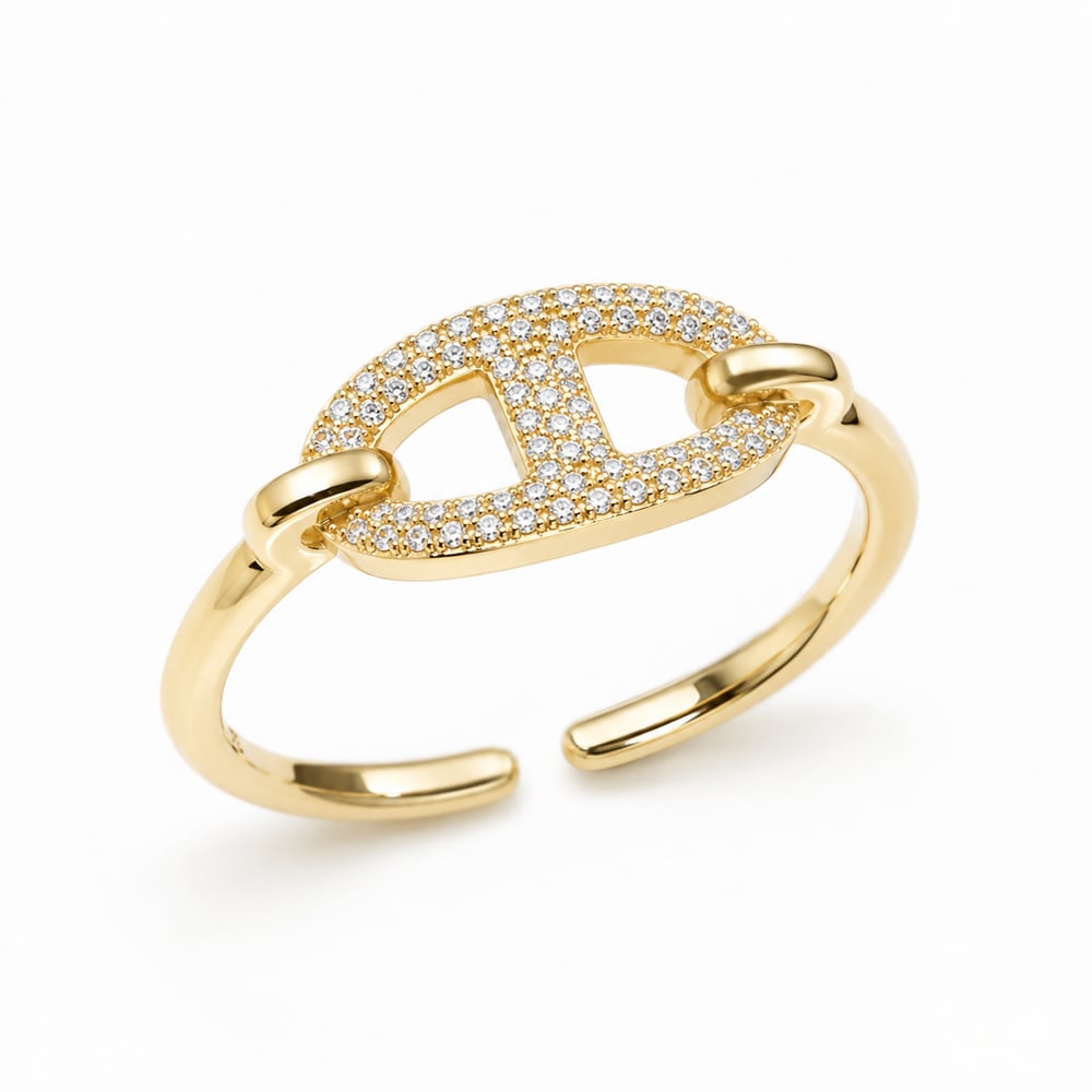 14k Gold Taşlı Serçe Yüzük