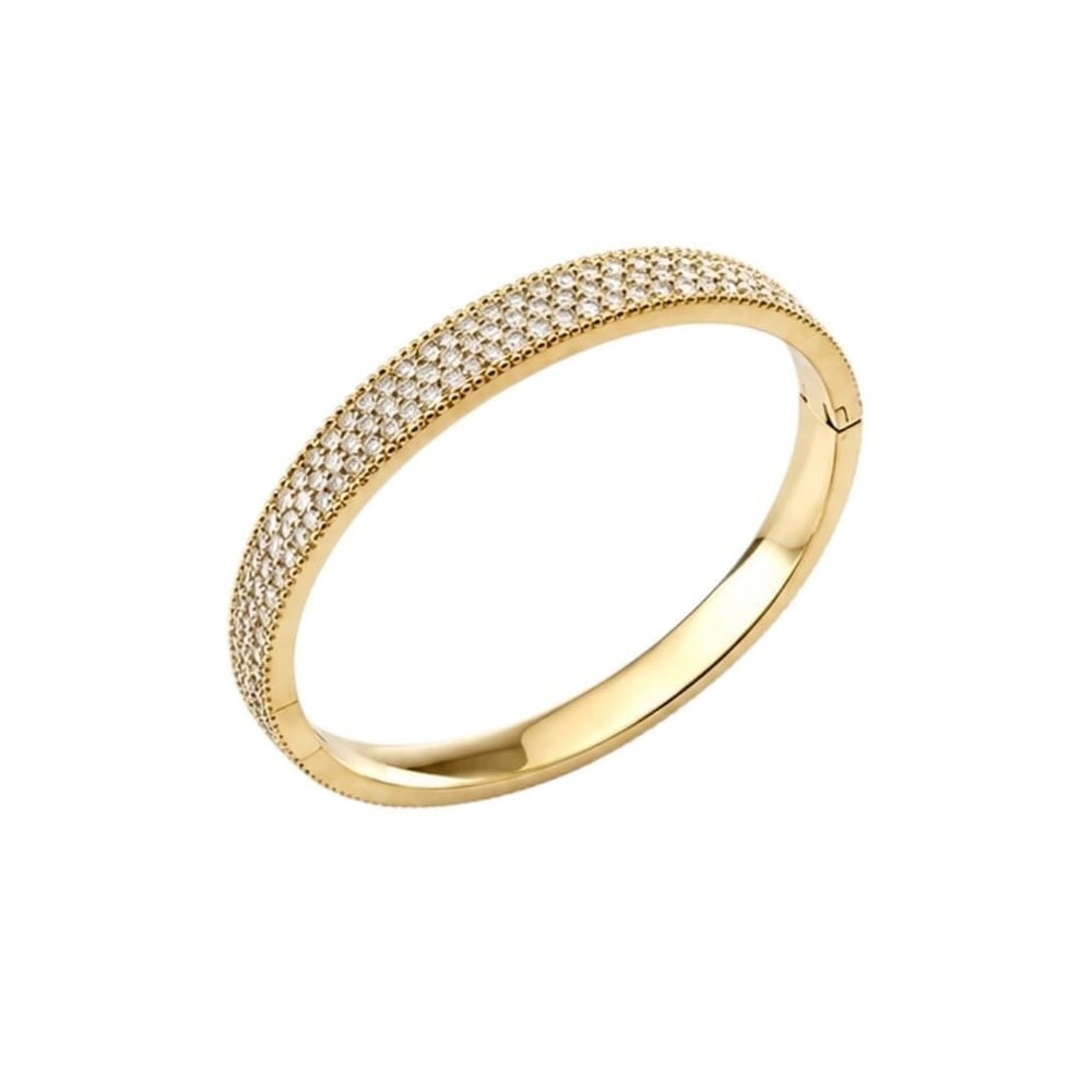 14K Gold Vip Taşlı Kelepçe Biezik