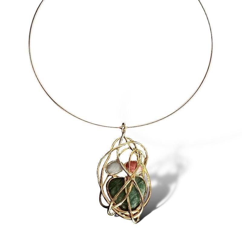 Doğal Taşlı Tel Choker