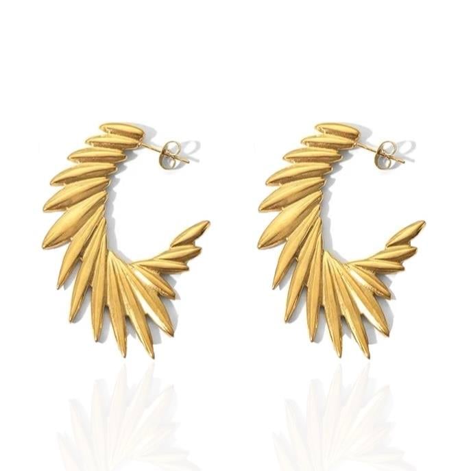 Marka Model Gold Plaka Tüy Küpe (5cm)