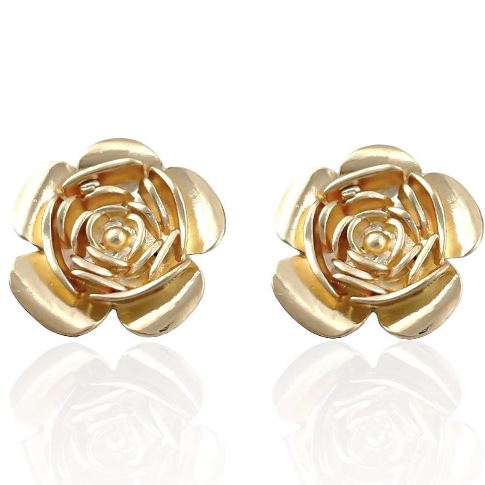 Metal Rose Küpe