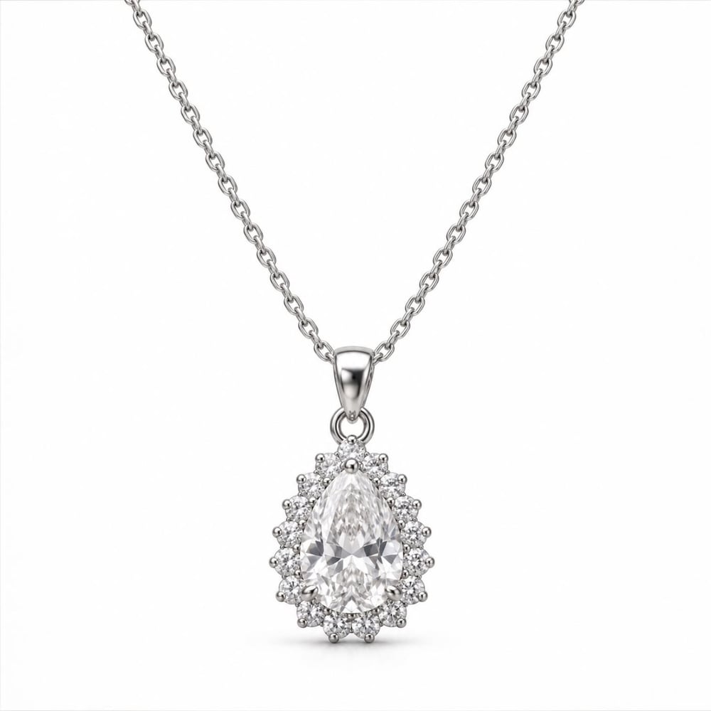 Damla Taşlı Silver Kolye