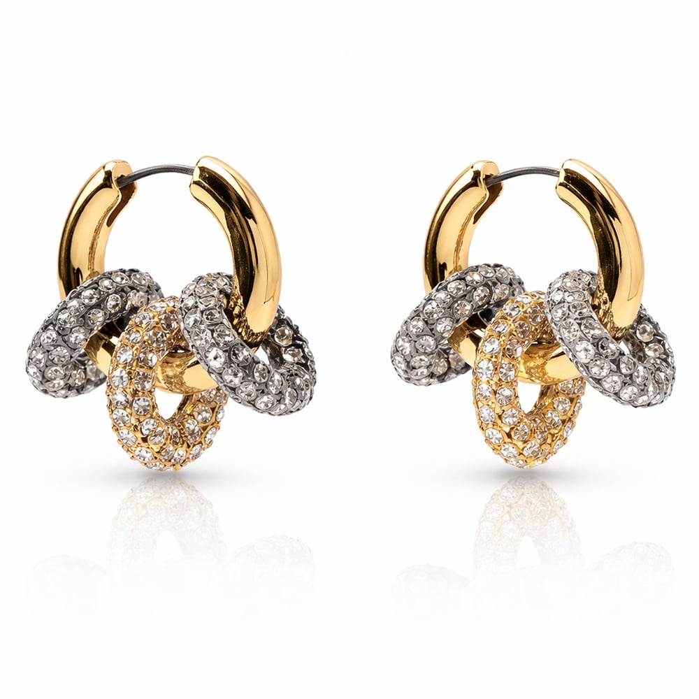 Golden Twist Halka Küpe