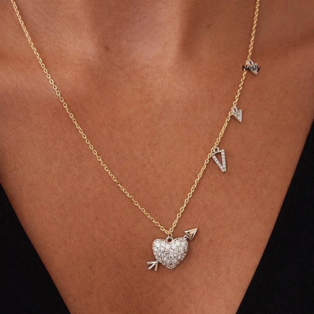 Heart Arrow Işıltı Kolye