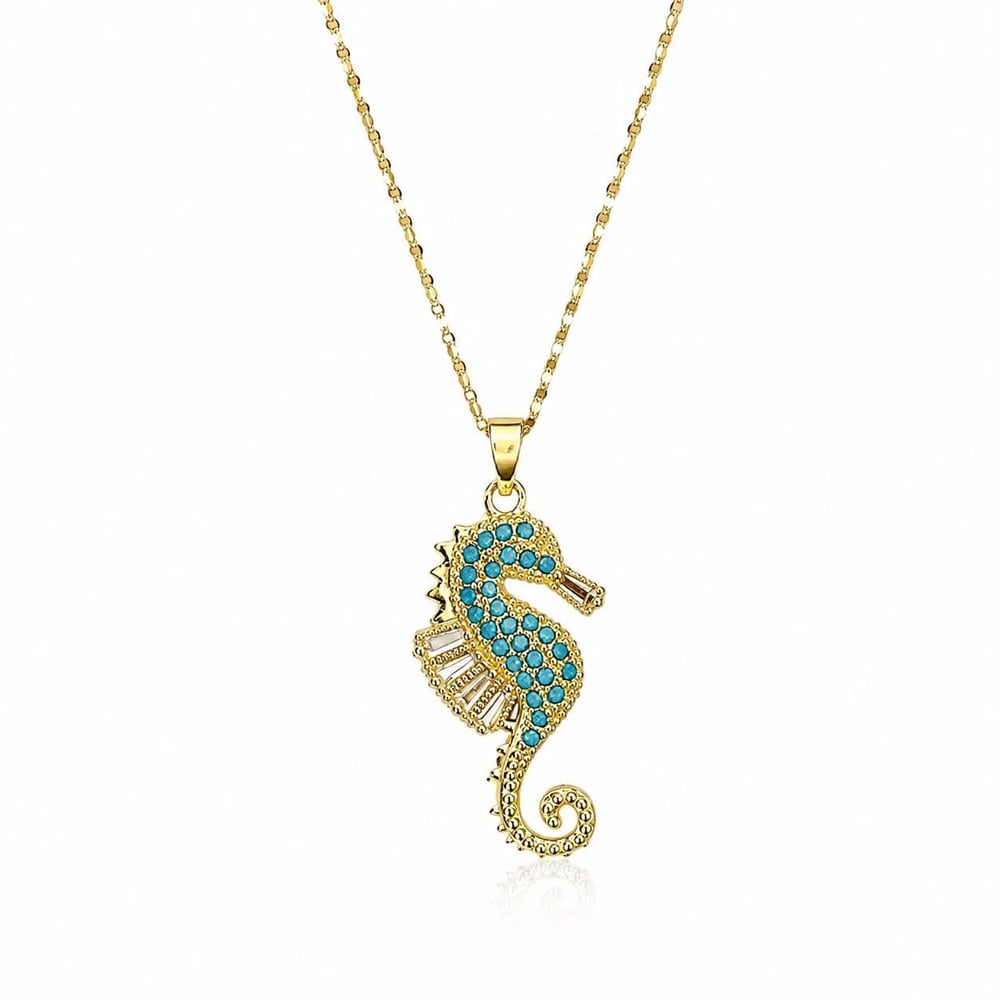 Işıltılı Zincir Denizatı Gold Kolye (43+5cm)