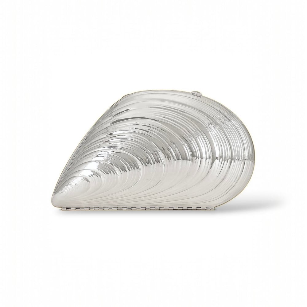 Midye Silver Plaka Çanta
