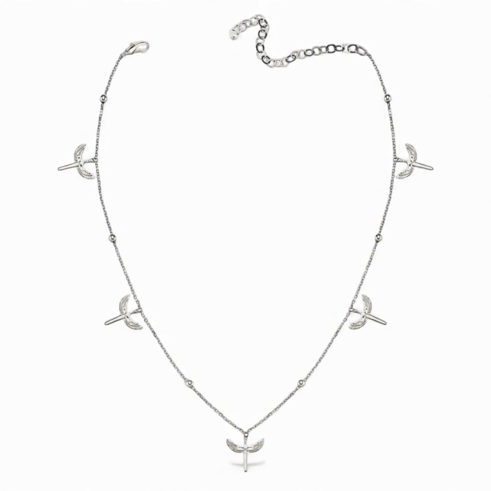 Mikail Meleği Silver Choker Kolye