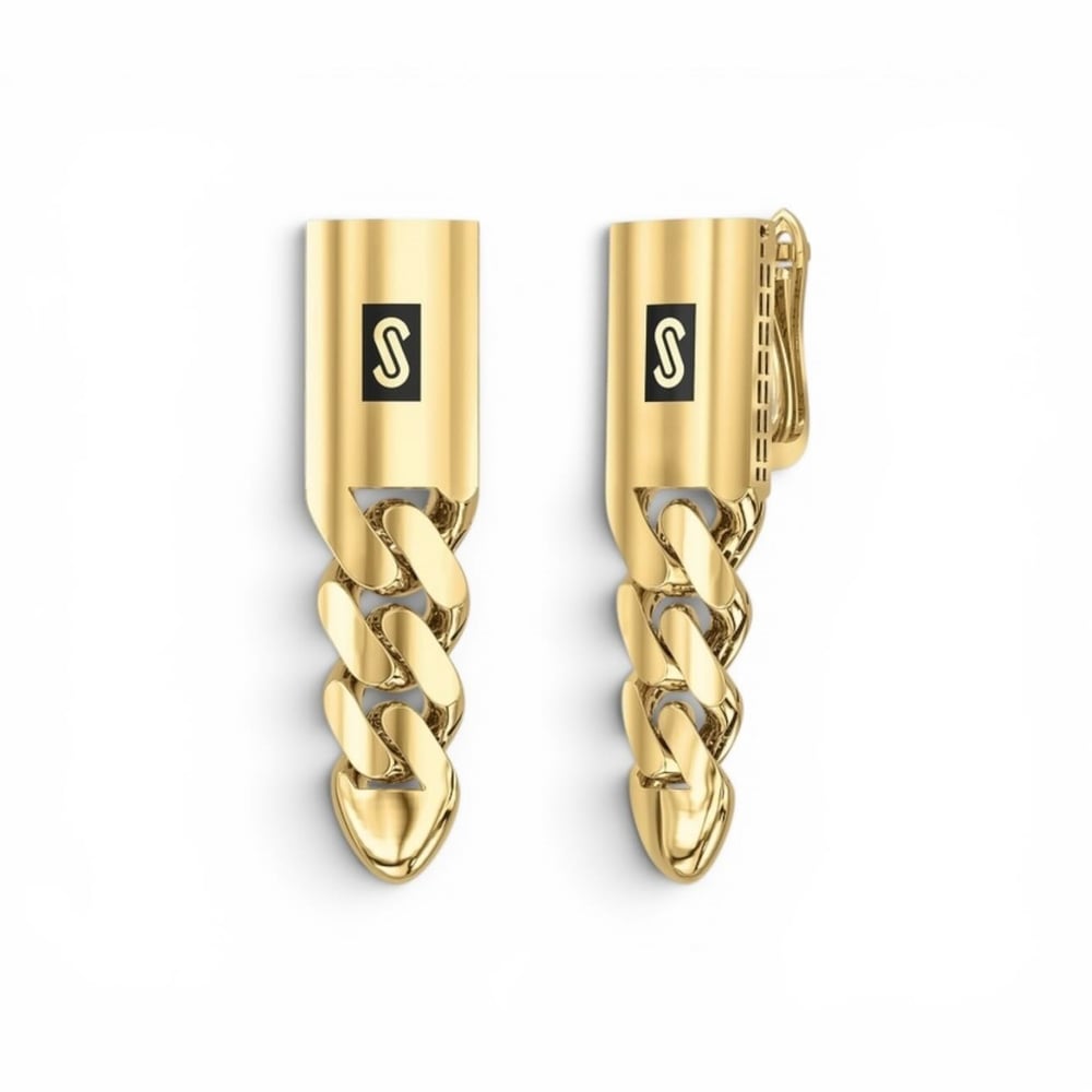 Monaco Gold Zincir Küpe