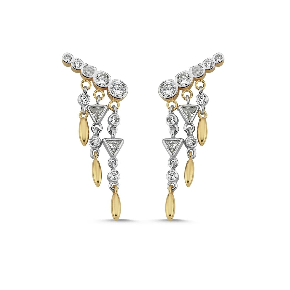 Multi Charm Işıltı Sallantılı Küpe