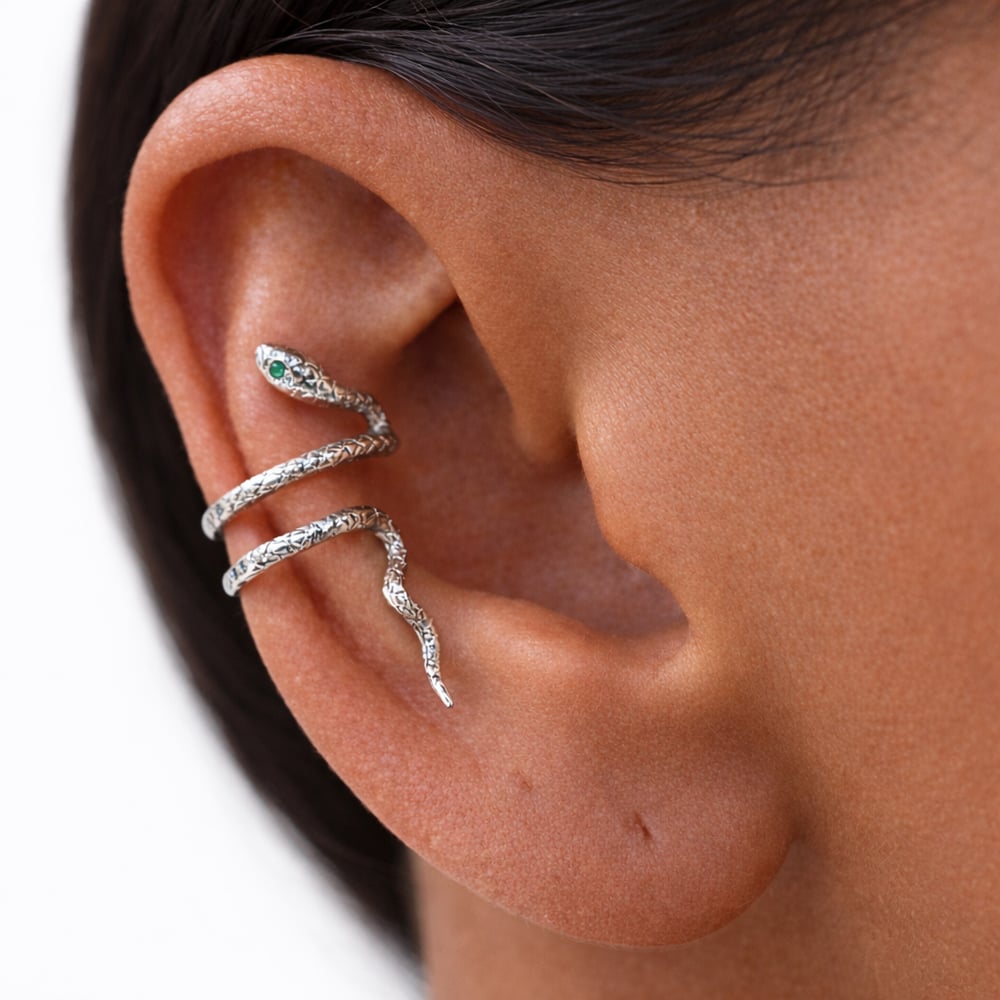 Silver Snake Ear Cuff