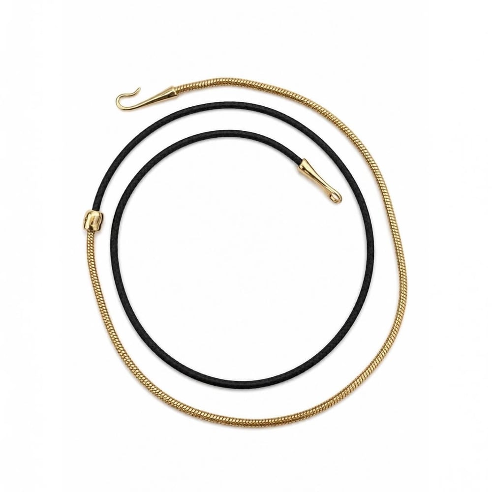 Siyah Deri Gold Zincir Choker