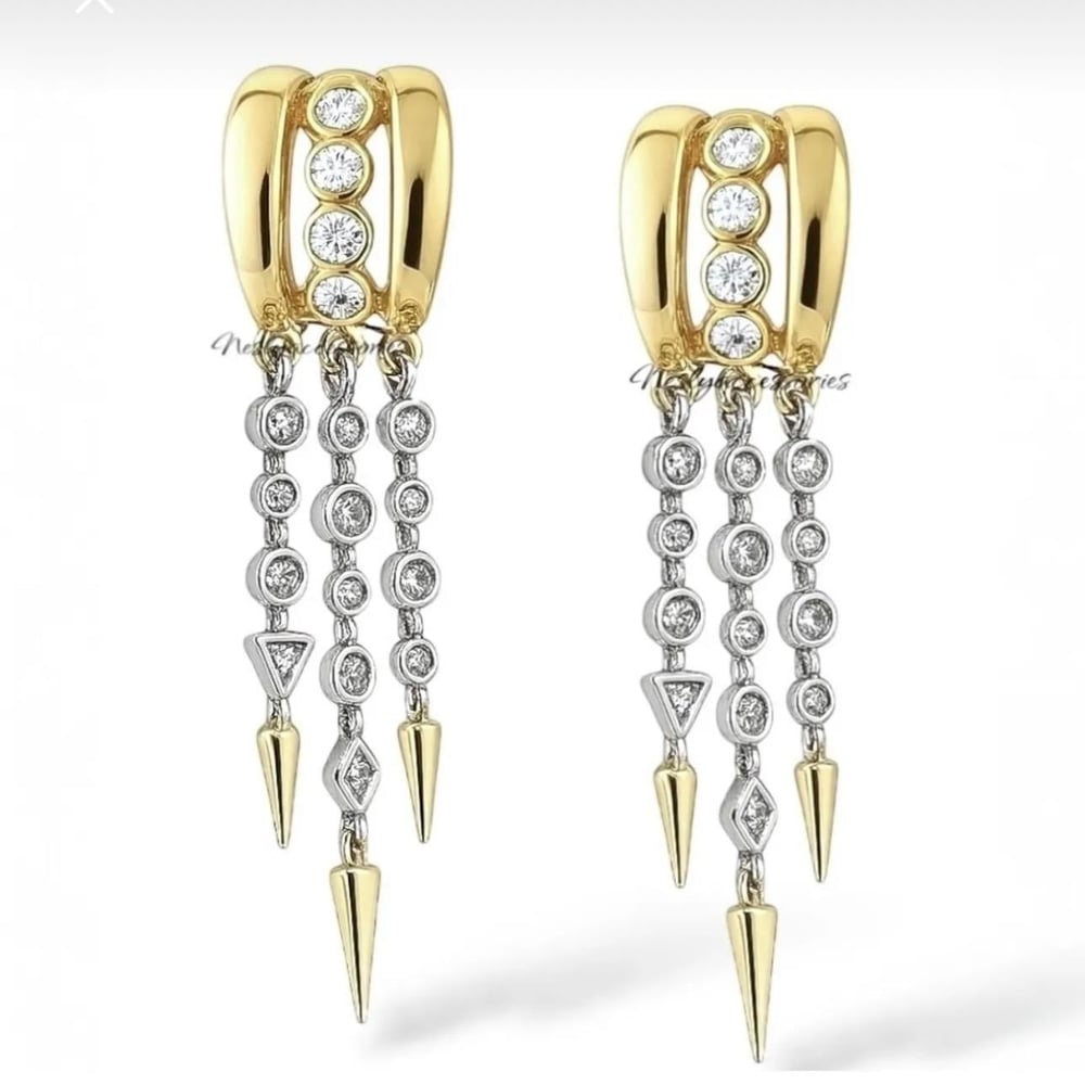 Stella Gold Üç Sarkıt Küpe