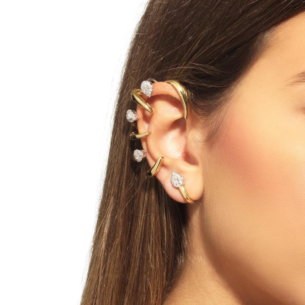 Tam Kulak Geçirmeli Damla Taşlı Ear Cuff