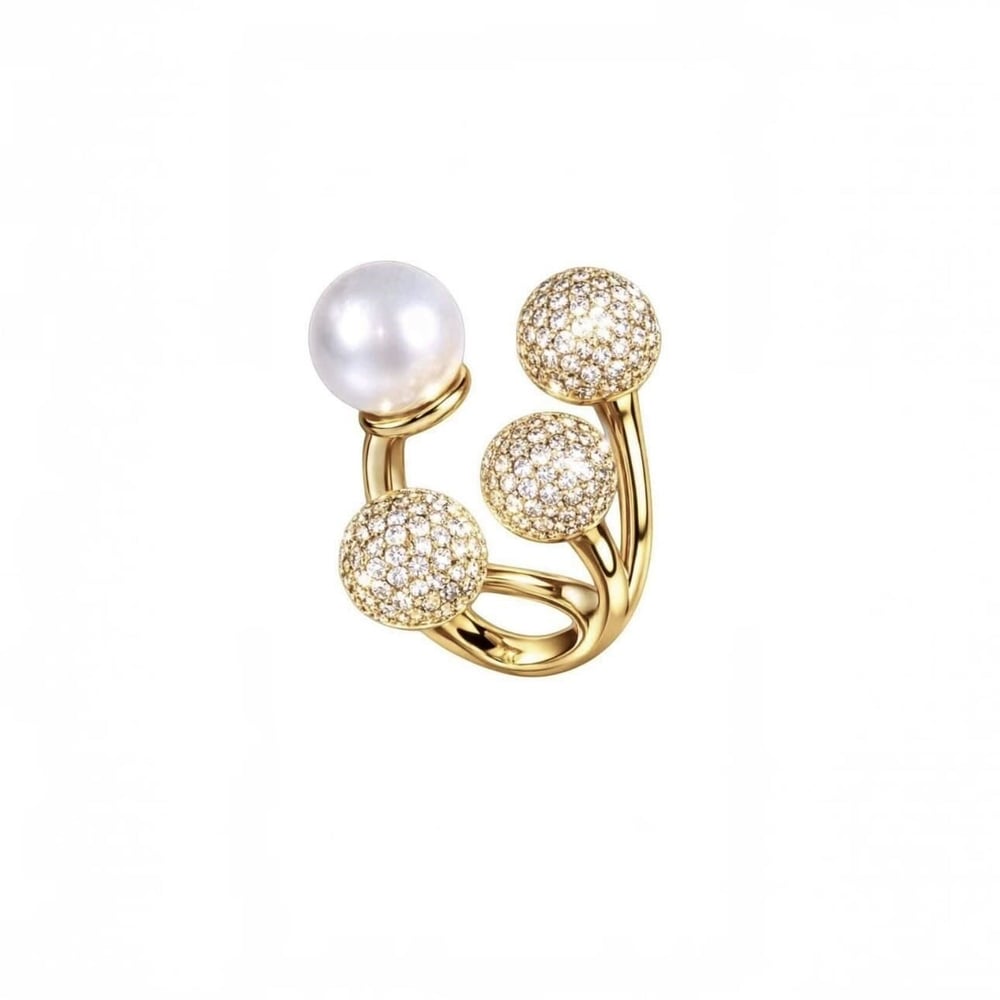 Tirio Pearl Ayarlanabilir Gold Yüzük