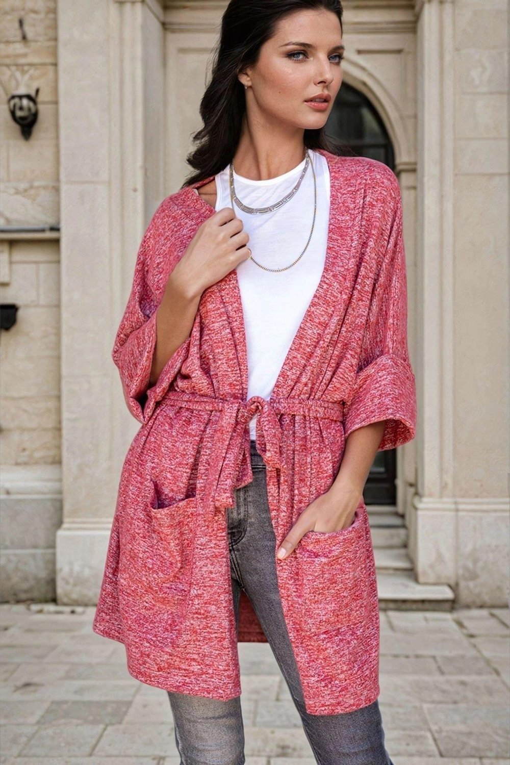 Kadın Bordo Hırka - 700-3307