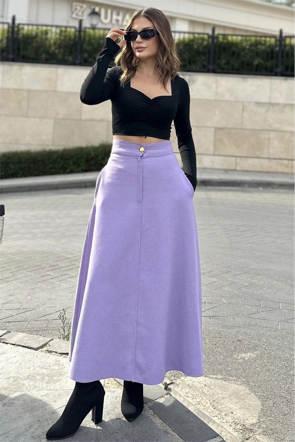 Kadın Lila Etek - 700-3461