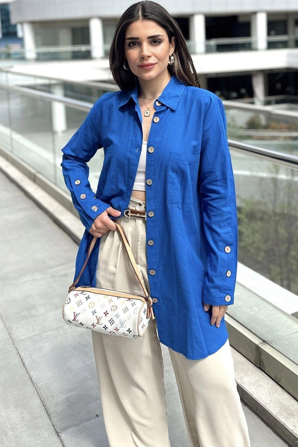Kadın Mavi Tunik - 700-3558