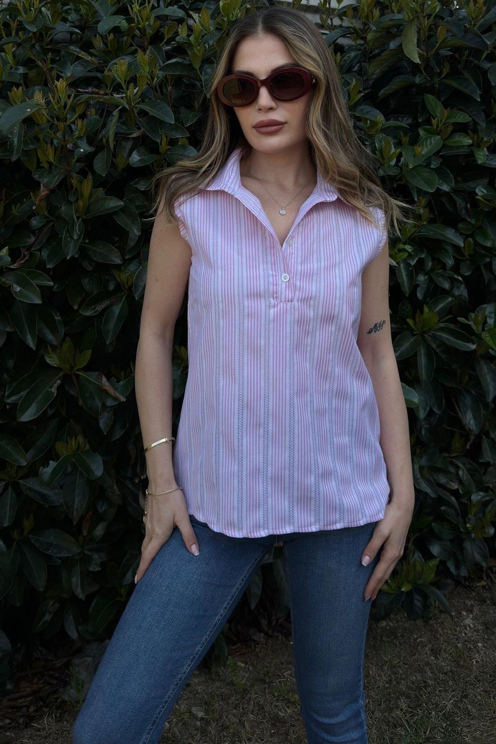 Kadın Pembe Bluz - 700-3422