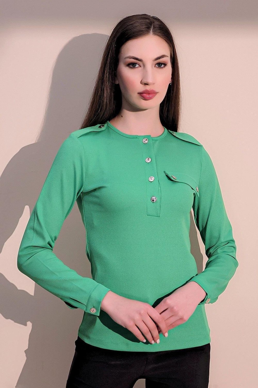 Kadın Yeşil Bluz - 700-3283