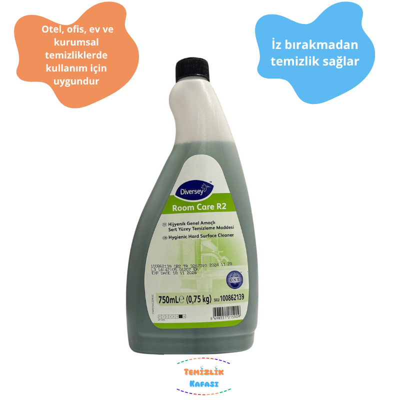 Diversey Room Care R2 Sert Yüzey Temizleyici 750 ml | Hijyenik Genel Amaçlı Temizlik