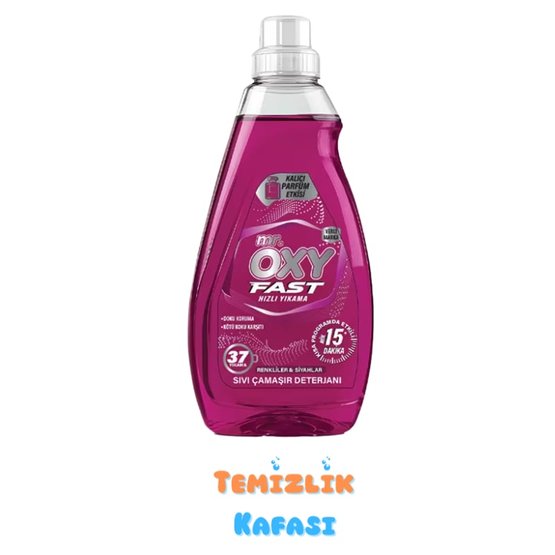 Mr. Oxy Fast Sıvı Çamaşır Deterjanı Renkliler & Siyahlar 37 Yıkama