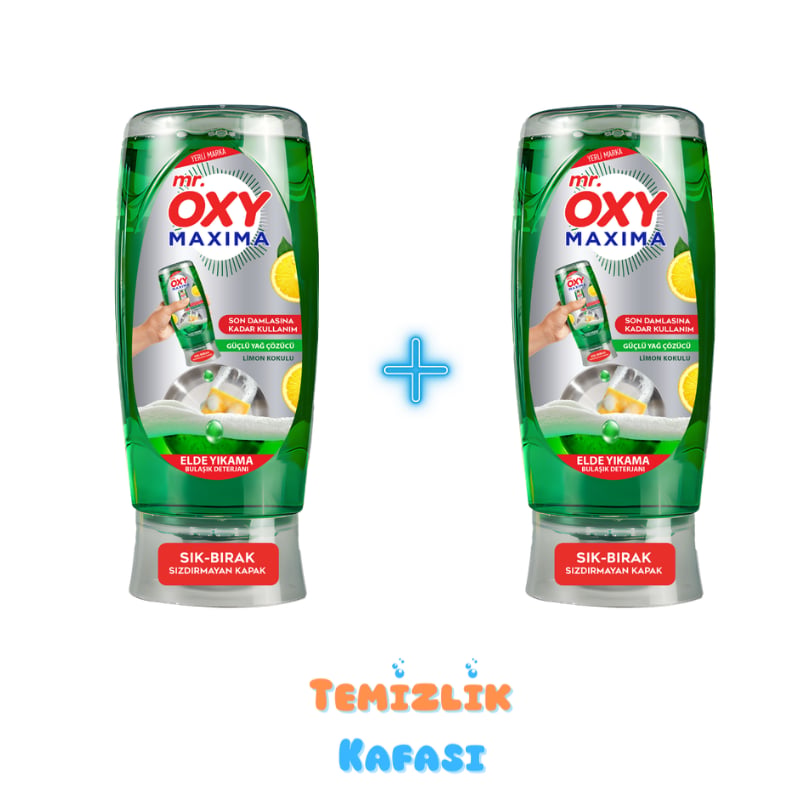 Mr. Oxy Maxima Bulaşık Deterjanı Avantaj Seti - 2 x 500 ml Limon Kokulu (Sık-Bırak Kapak)