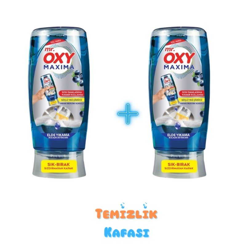 Mr. Oxy Maxima Elde Yıkama Bulaşık Deterjanı 2'li Set - Yaban Mersini Kokulu 750 ml x 2 (Sık-Bırak Kapak)