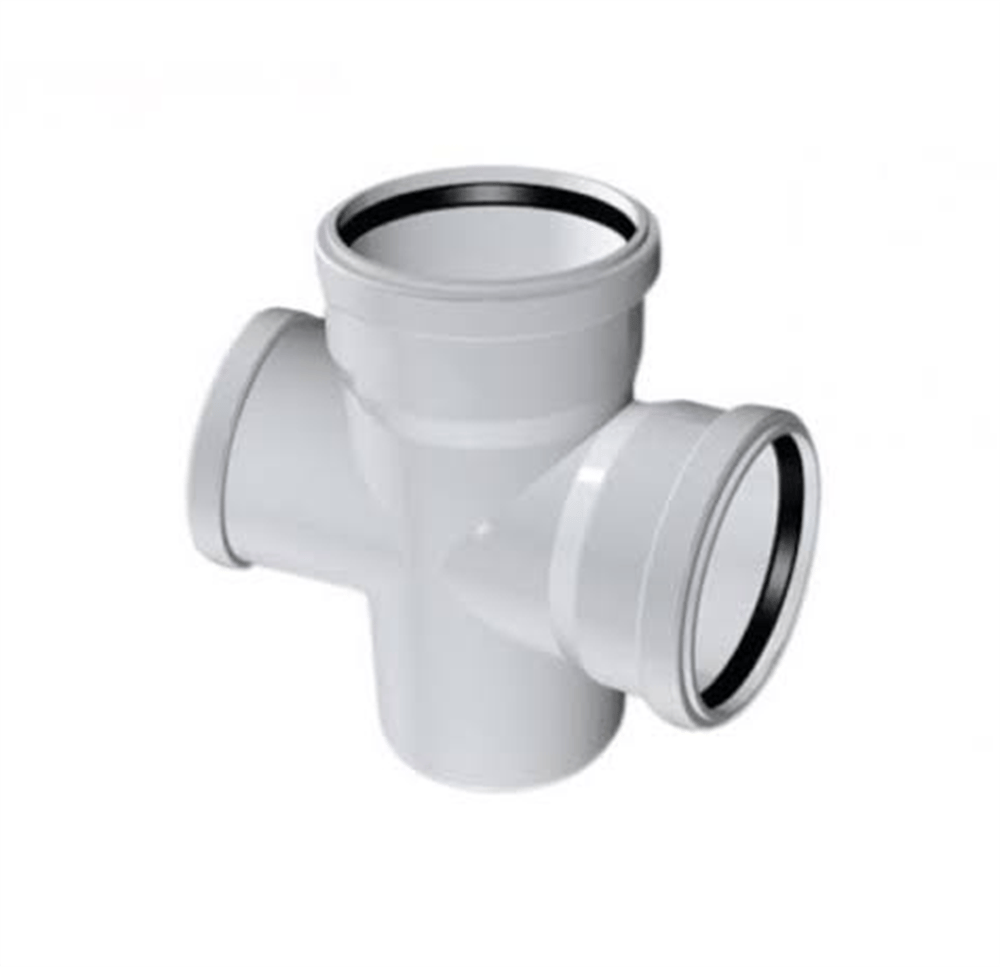 Kalde PVC Atık Su Çift Çatal 100/100 Mm | Kolon Bağlantı Parçası