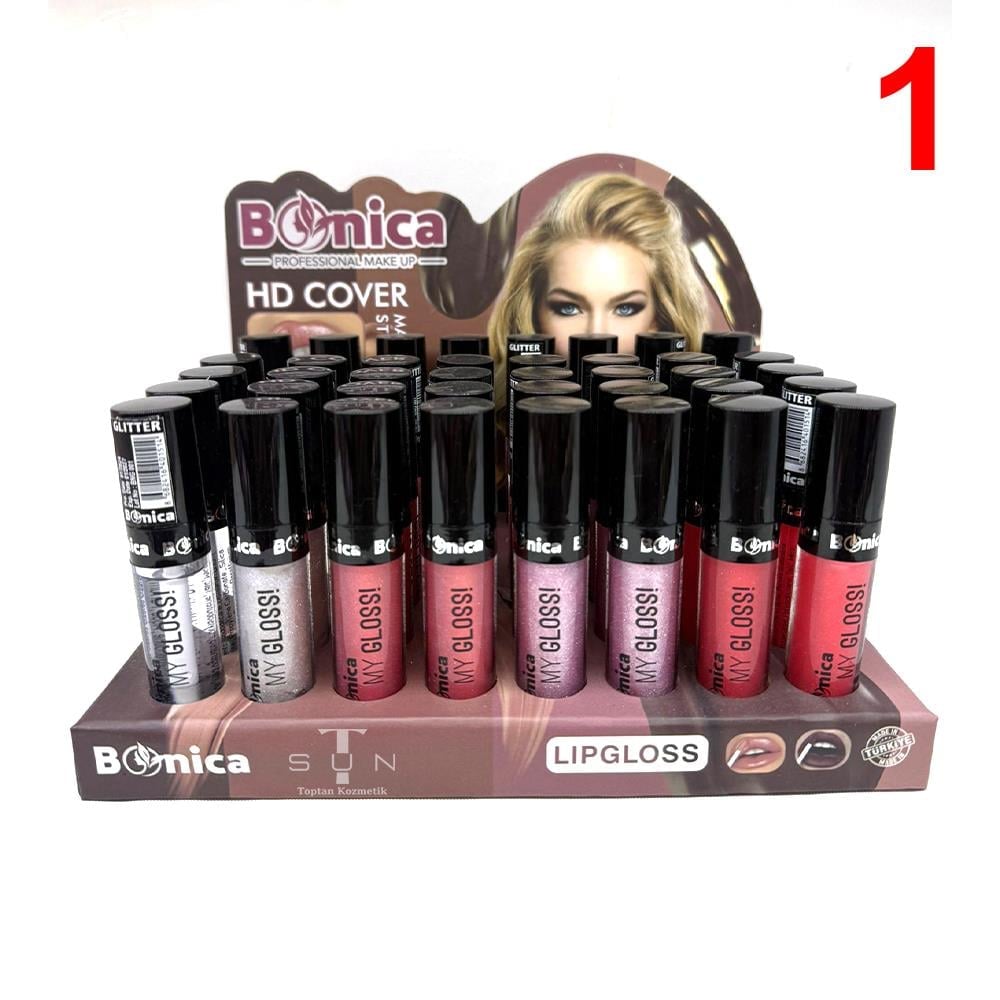 Bonica 48'li Şeffaf Simli Lip Gloss