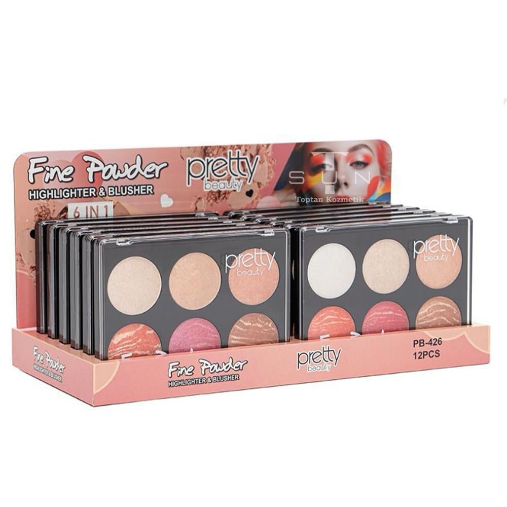 Pretty Beauty 12'li 6 IN 1 Highlighter Ve All?k