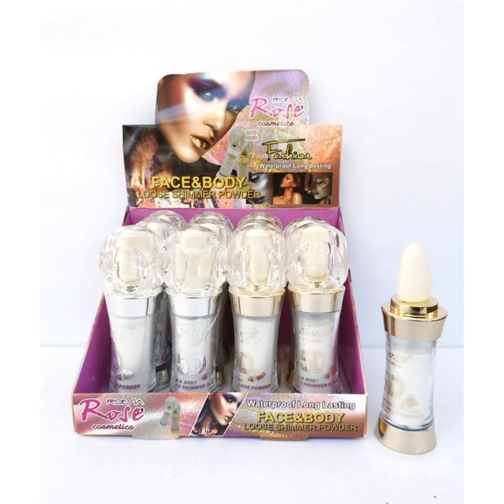 Rose 12'li Face Body Loose Shimmer Powder Vücud Simi