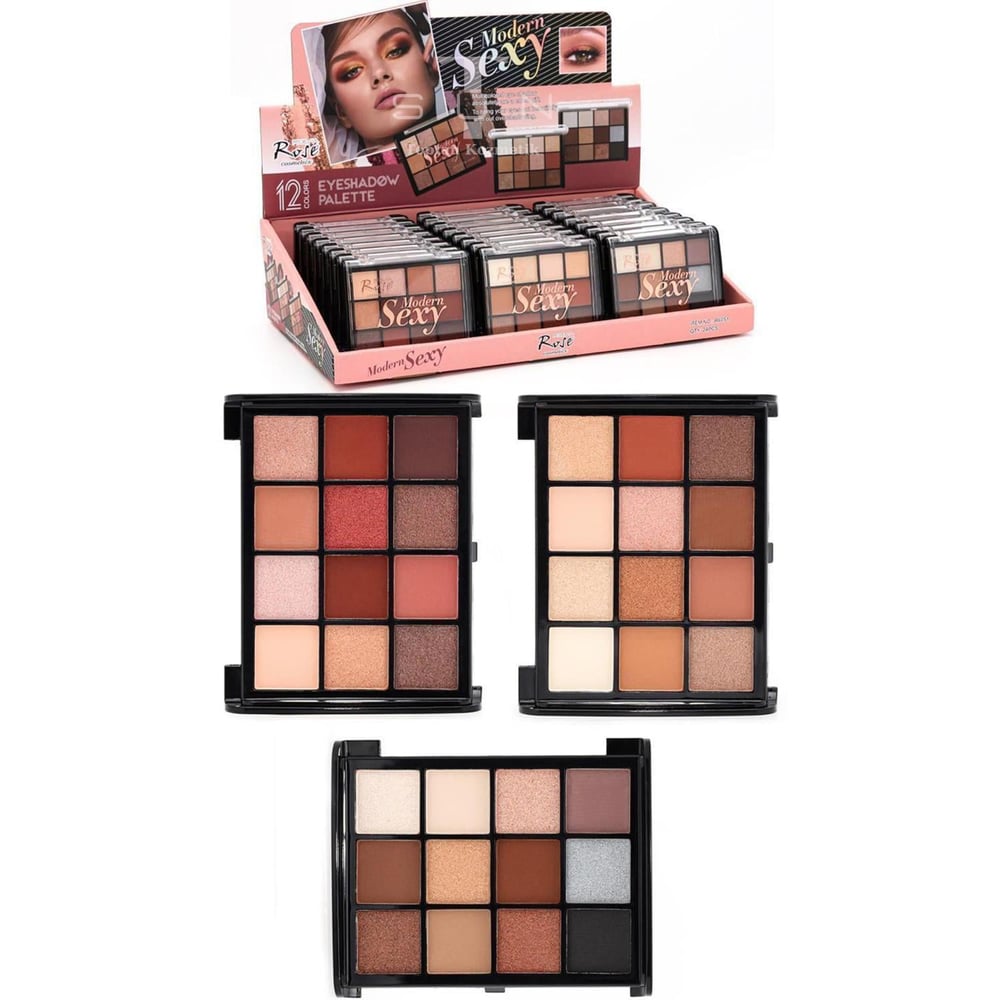 Rose 24'lü Modern Sexy 12 Renkli Far Paleti