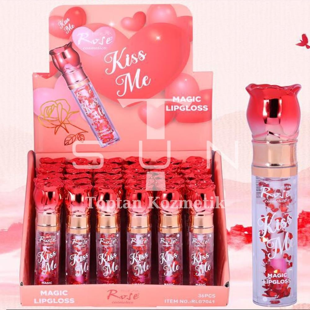 Rose 36'l? Kiss Me Mag?c Lip Gloss Sihirli Simli Ruj