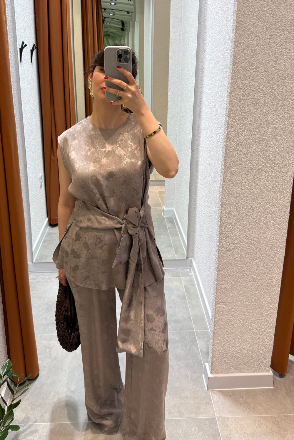 2'li Jakar Baskılı Bluz Pantolon Takım 