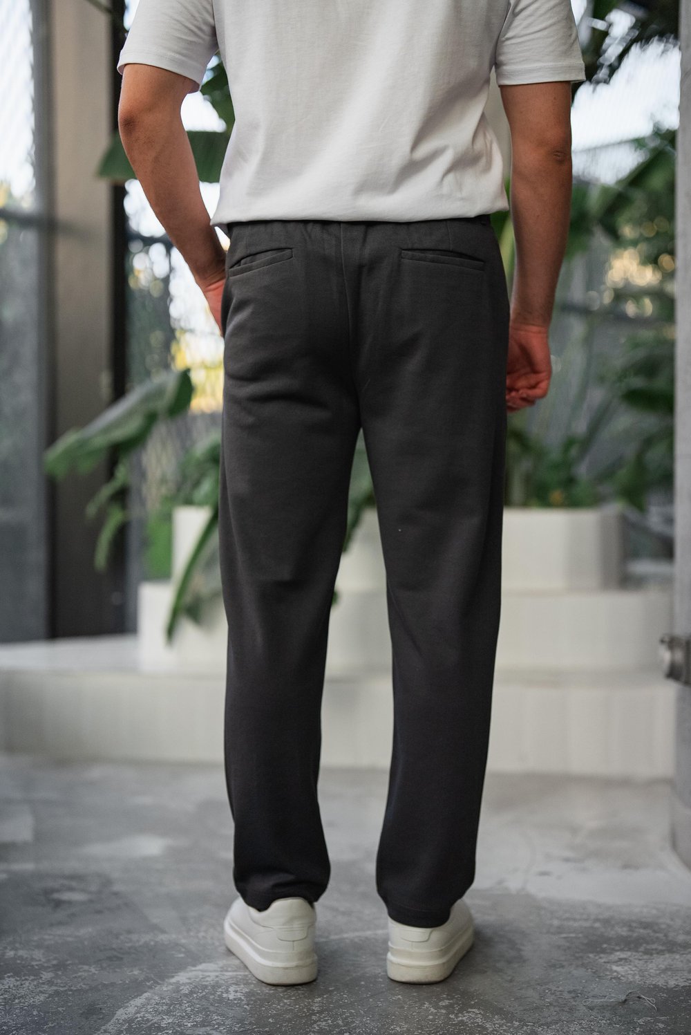 Füme Diagonel Kumaş Baggy Pantolon 