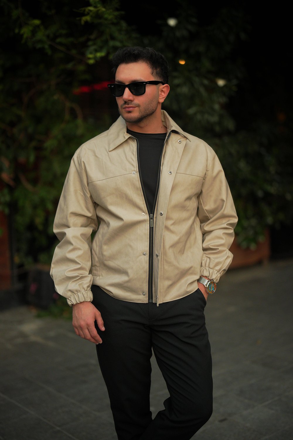 Krem Premium Deri Ceket