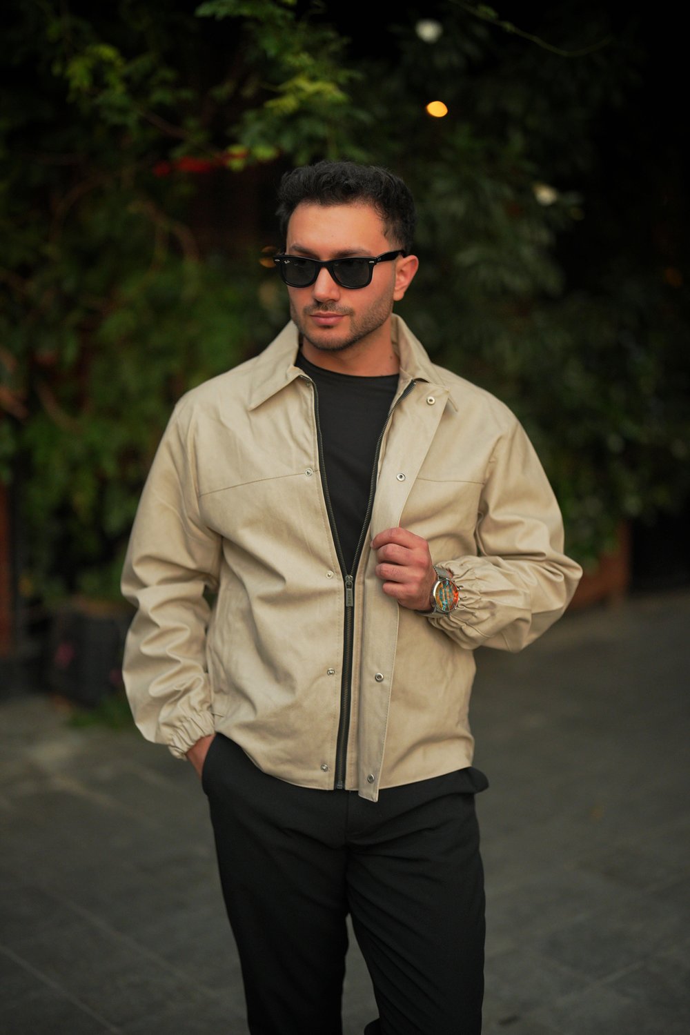 Krem Premium Deri Ceket